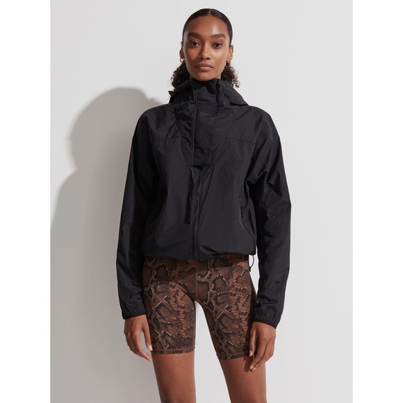 Varley Terrace Windbreaker Windshell Hooded Funnel Neck Jacket in Black Size M - Picture 1 of 14